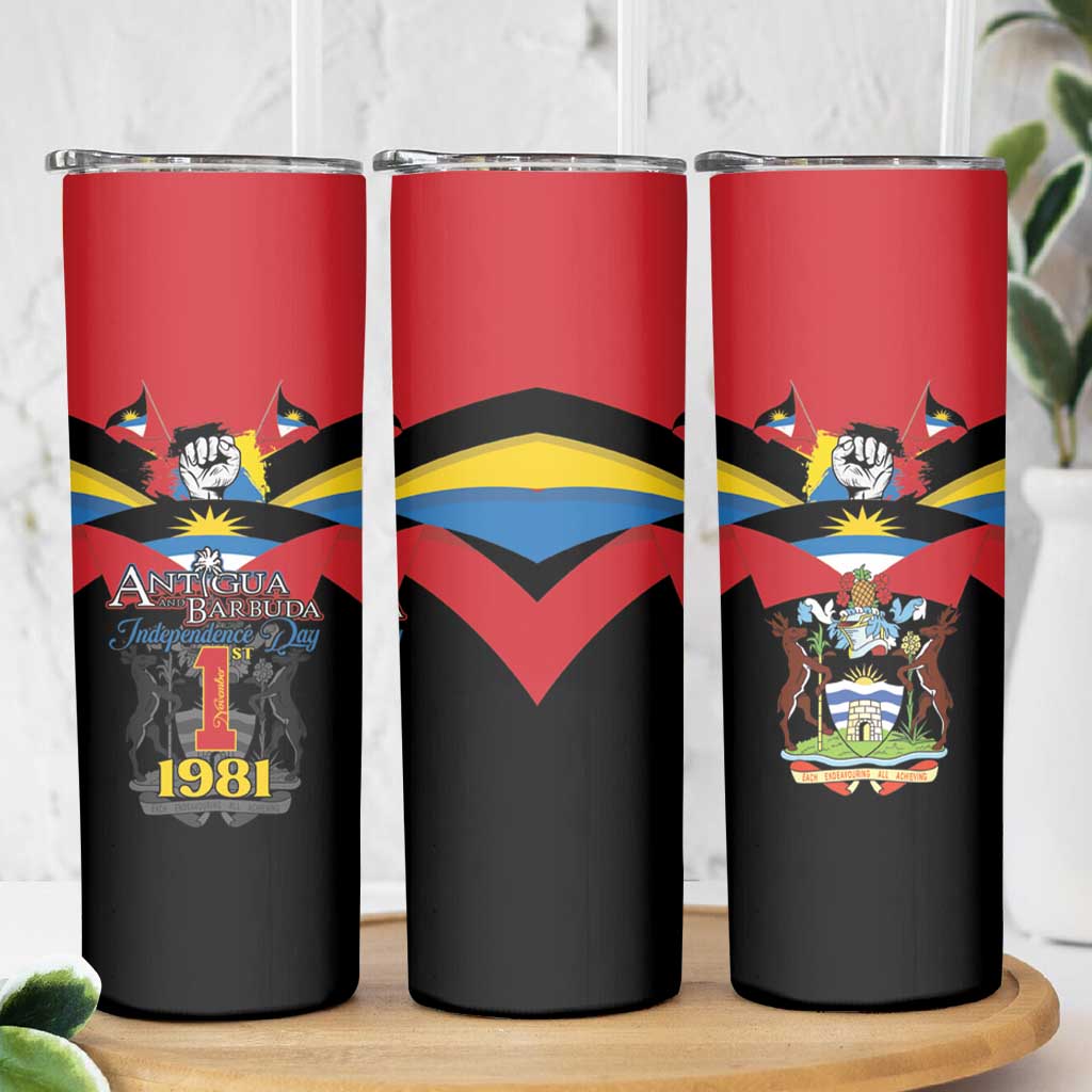 Antigua and Barbuda Independence Day Skinny Tumbler Baabyuuda 1 November 1981 - Wonder Print Shop