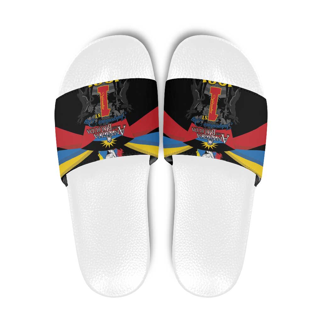 Antigua and Barbuda Independence Day Slide Sandals Baabyuuda 1 November 1981 - Wonder Print Shop