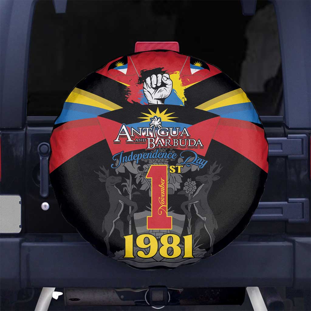 Antigua and Barbuda Independence Day Spare Tire Cover Baabyuuda 1 November 1981 - Wonder Print Shop