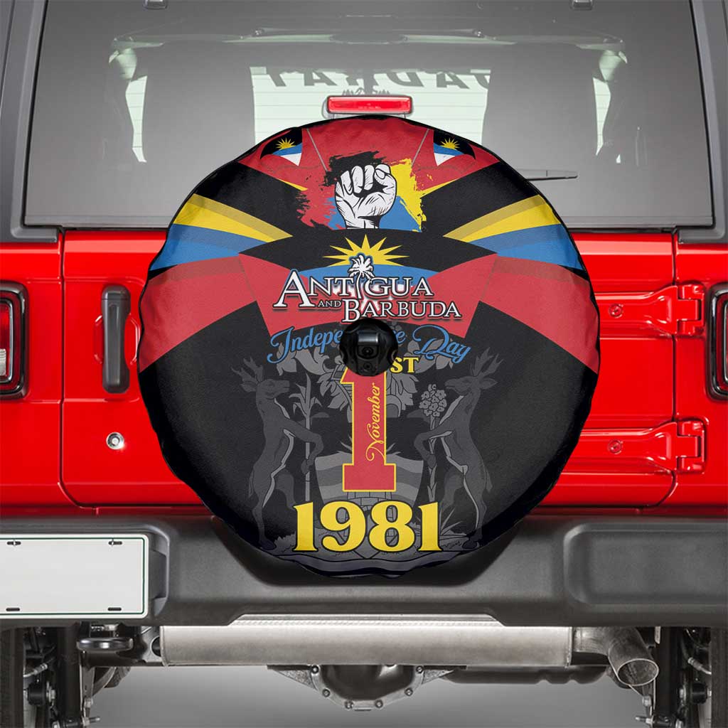 Antigua and Barbuda Independence Day Spare Tire Cover Baabyuuda 1 November 1981 - Wonder Print Shop