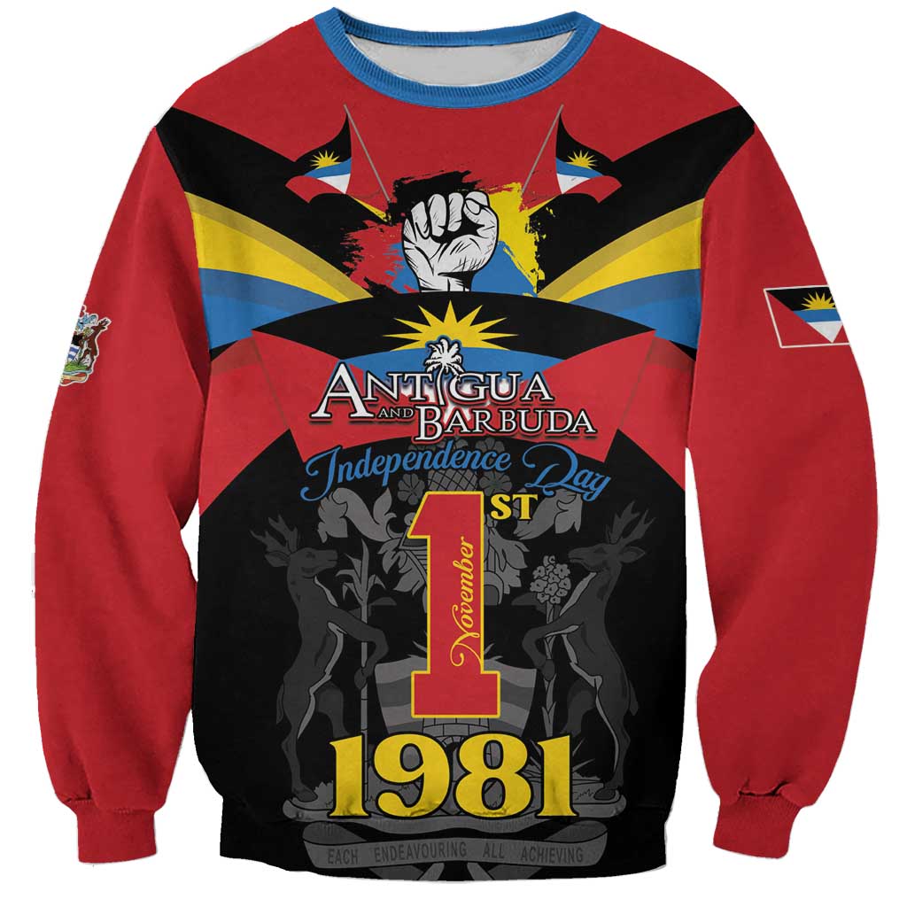 Antigua and Barbuda Independence Day Sweatshirt Baabyuuda 1 November 1981 - Wonder Print Shop