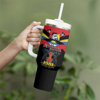 Antigua and Barbuda Independence Day Tumbler With Handle Baabyuuda 1 November 1981 - Wonder Print Shop