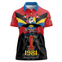 Antigua and Barbuda Independence Day Women Polo Shirt Baabyuuda 1 November 1981 - Wonder Print Shop
