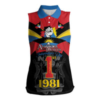 Antigua and Barbuda Independence Day Women Sleeveless Polo Shirt Baabyuuda 1 November 1981 - Wonder Print Shop