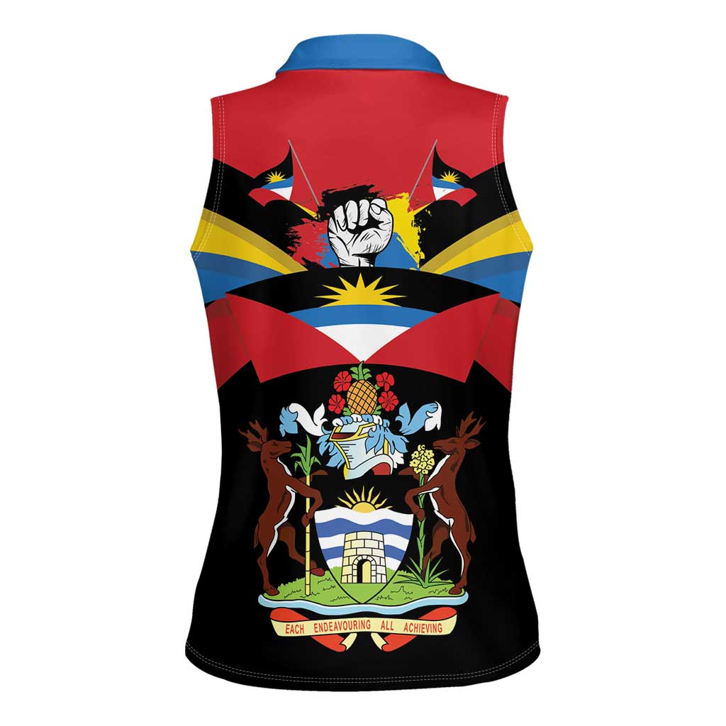 Antigua and Barbuda Independence Day Women Sleeveless Polo Shirt Baabyuuda 1 November 1981 - Wonder Print Shop