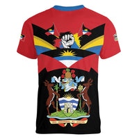 Antigua and Barbuda Independence Day Women V-Neck T-Shirt Baabyuuda 1 November 1981 - Wonder Print Shop