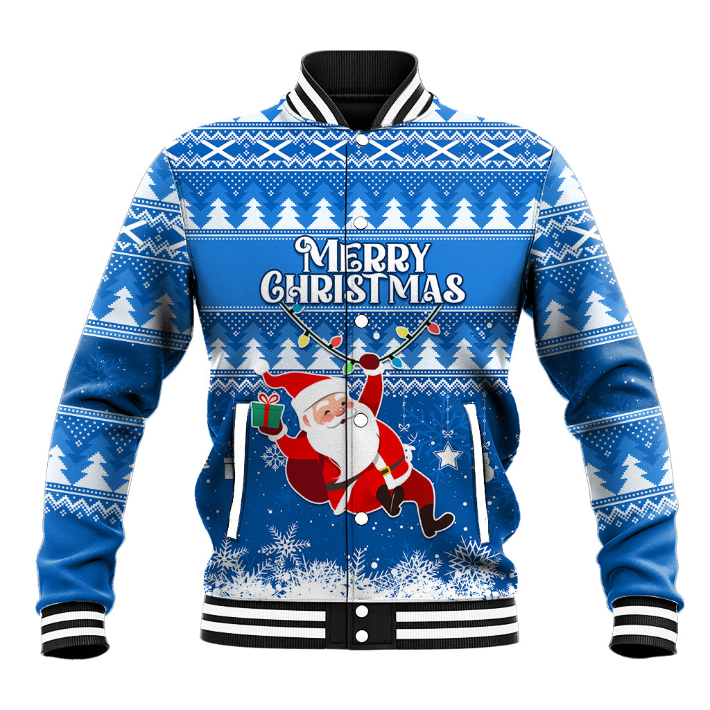 Custom Scotland Christmas Baseball Jacket Merry Christmas Santa Claus Gift - Wonder Print Shop