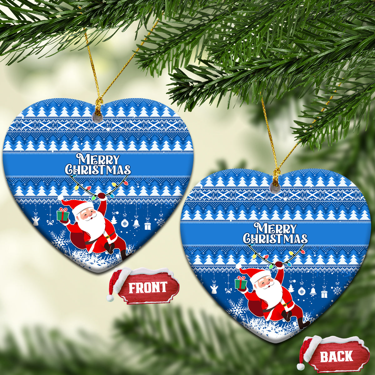 Scotland Christmas Ceramic Ornament Merry Christmas Santa Claus Gift - Wonder Print Shop