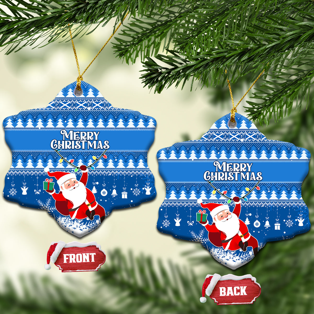 Scotland Christmas Ceramic Ornament Merry Christmas Santa Claus Gift - Wonder Print Shop