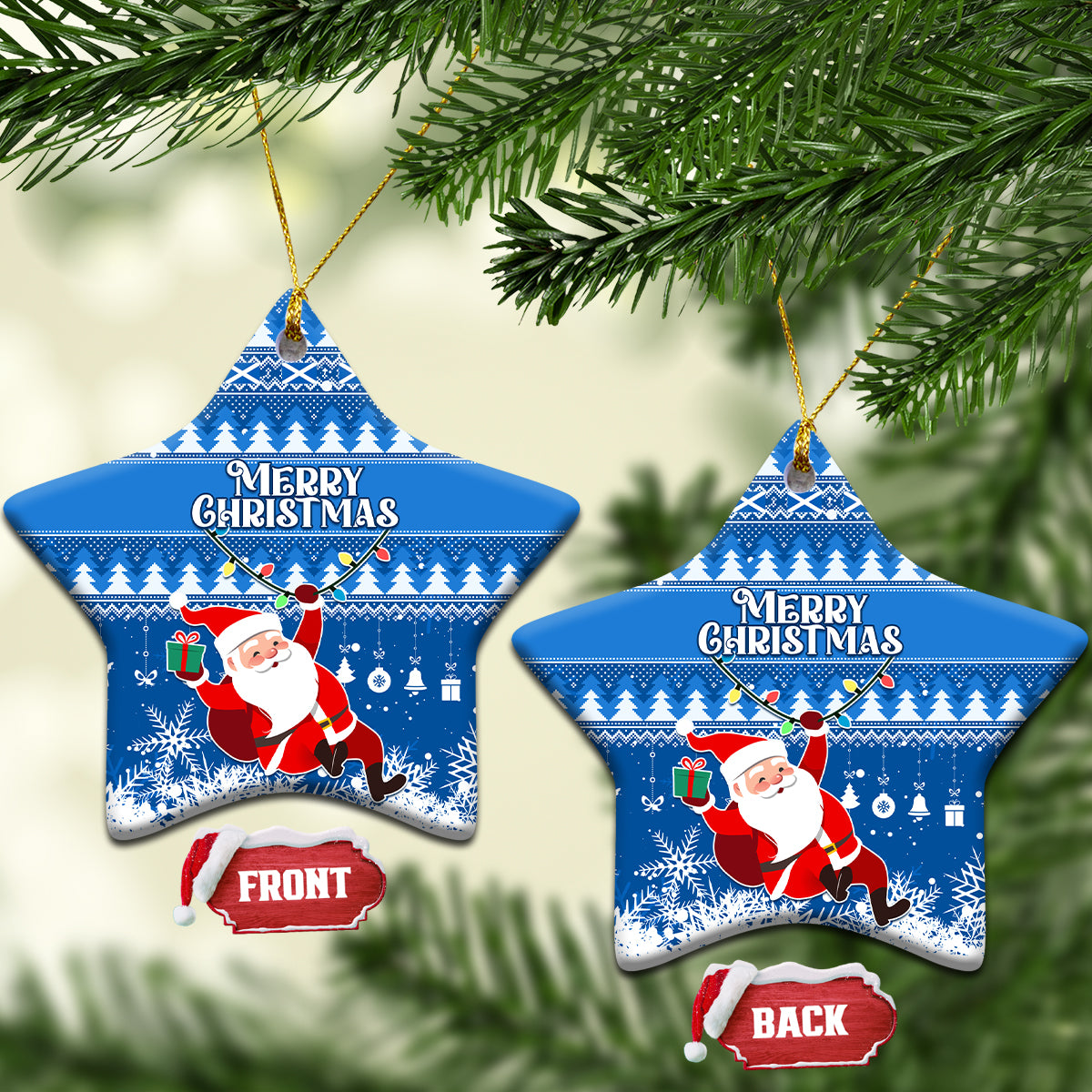 Scotland Christmas Ceramic Ornament Merry Christmas Santa Claus Gift - Wonder Print Shop