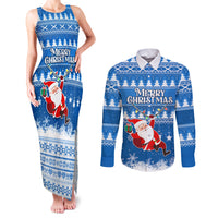 Custom Scotland Christmas Couples Matching Tank Maxi Dress and Long Sleeve Button Shirt Merry Christmas Santa Claus Gift - Wonder Print Shop