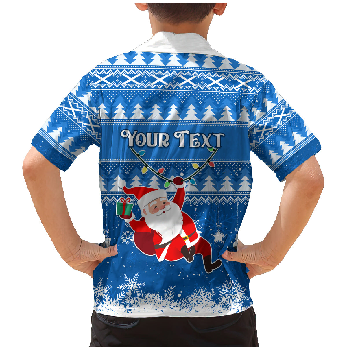 Custom Scotland Christmas Family Matching Mermaid Dress and Hawaiian Shirt Merry Christmas Santa Claus Gift - Wonder Print Shop