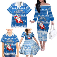 Custom Scotland Christmas Family Matching Off Shoulder Long Sleeve Dress and Hawaiian Shirt Merry Christmas Santa Claus Gift - Wonder Print Shop