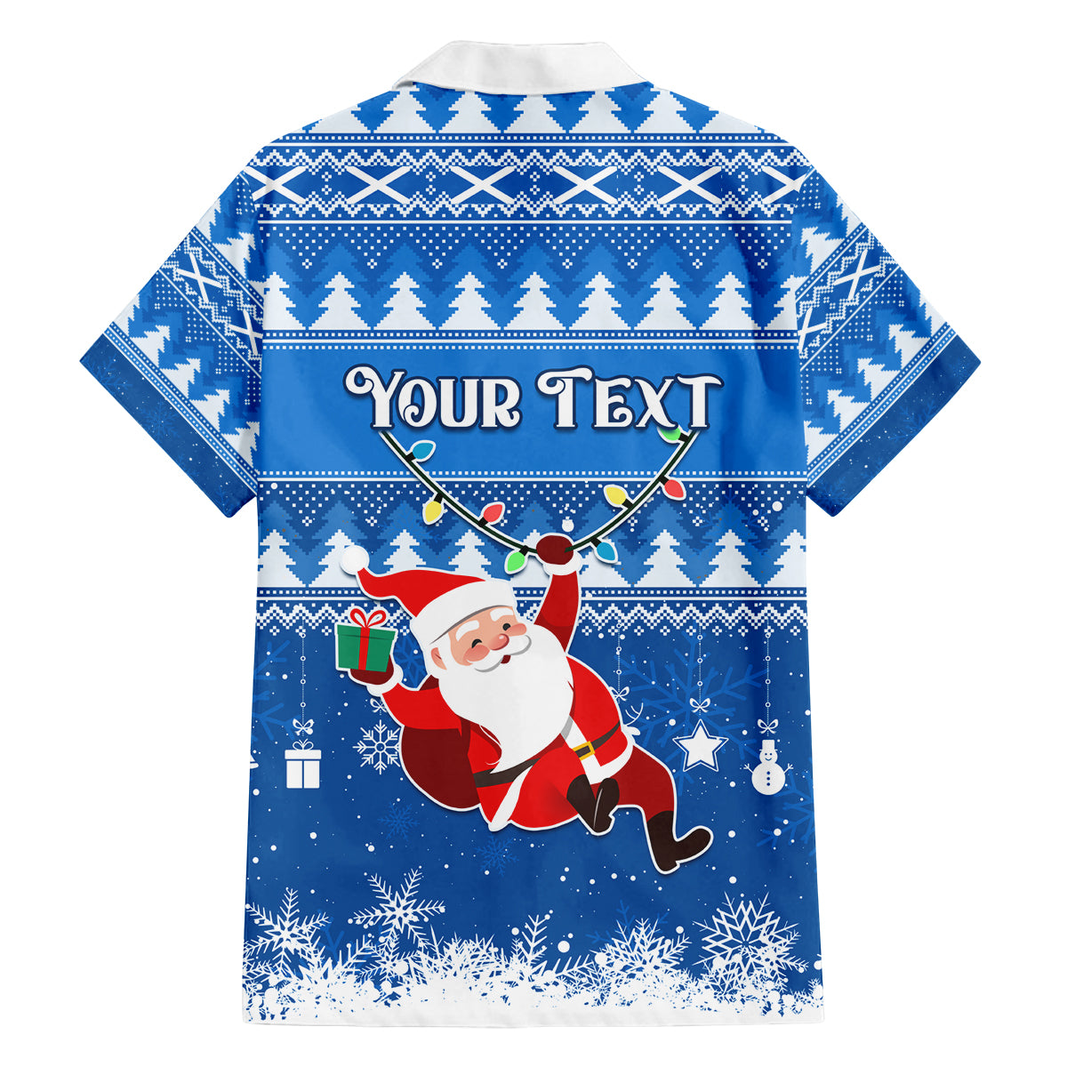 Custom Scotland Christmas Family Matching Off Shoulder Maxi Dress and Hawaiian Shirt Merry Christmas Santa Claus Gift - Wonder Print Shop