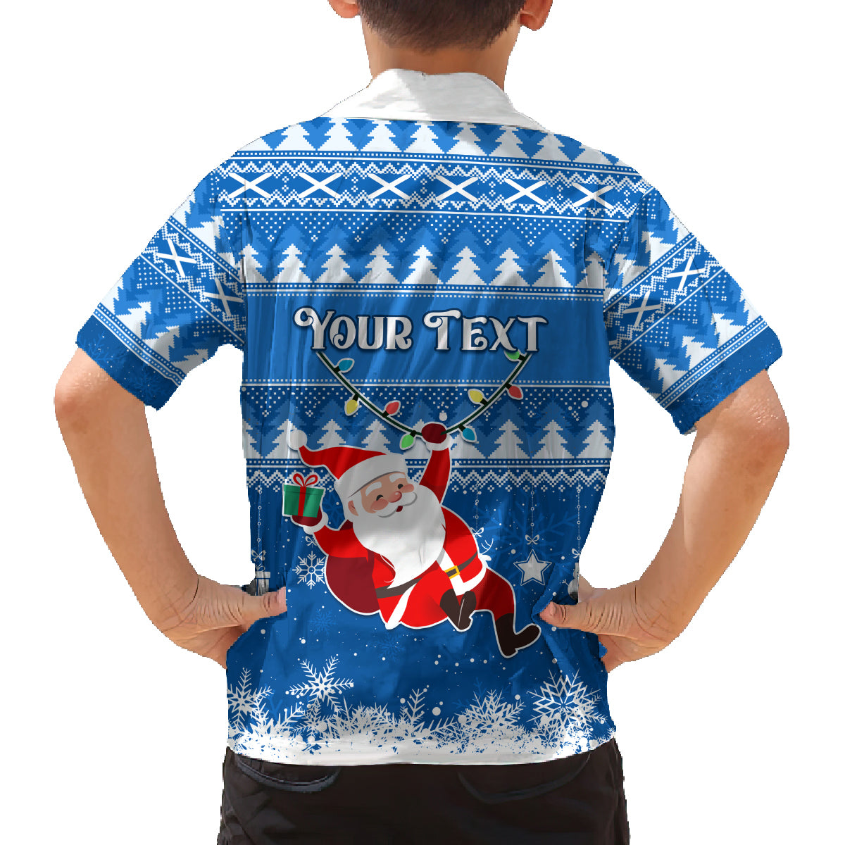 Custom Scotland Christmas Family Matching Summer Maxi Dress and Hawaiian Shirt Merry Christmas Santa Claus Gift - Wonder Print Shop