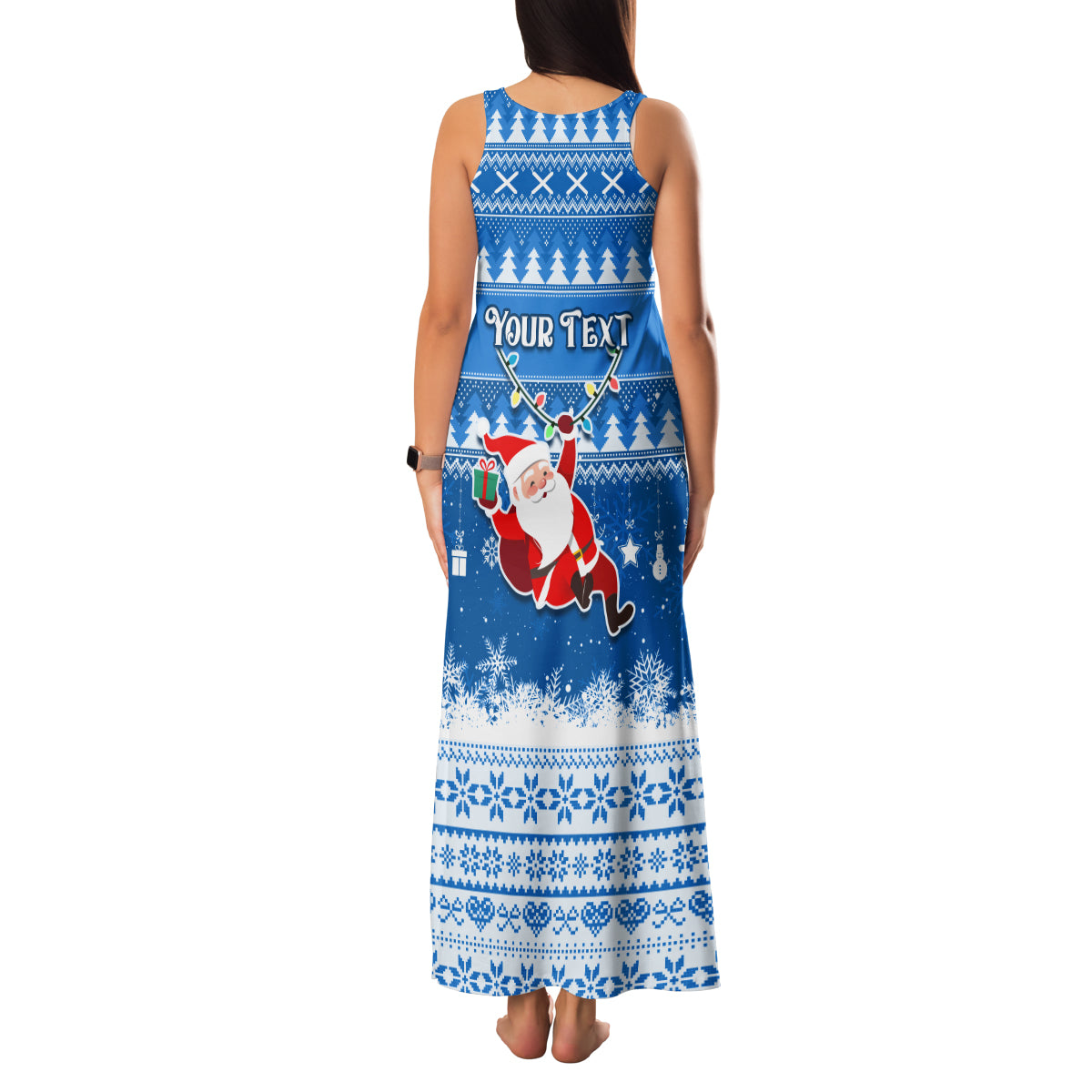 Custom Scotland Christmas Family Matching Tank Maxi Dress and Hawaiian Shirt Merry Christmas Santa Claus Gift - Wonder Print Shop