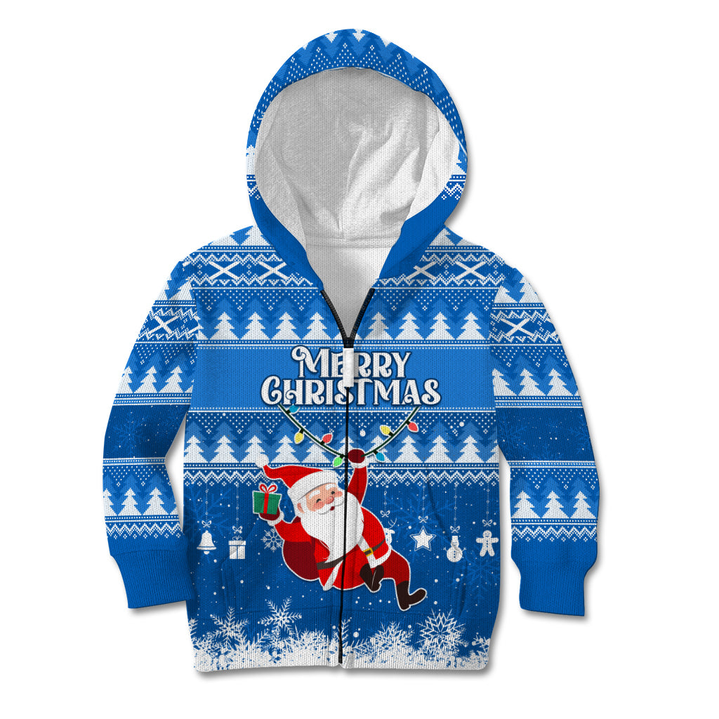 Custom Scotland Christmas Kid Hoodie Merry Christmas Santa Claus Gift - Wonder Print Shop
