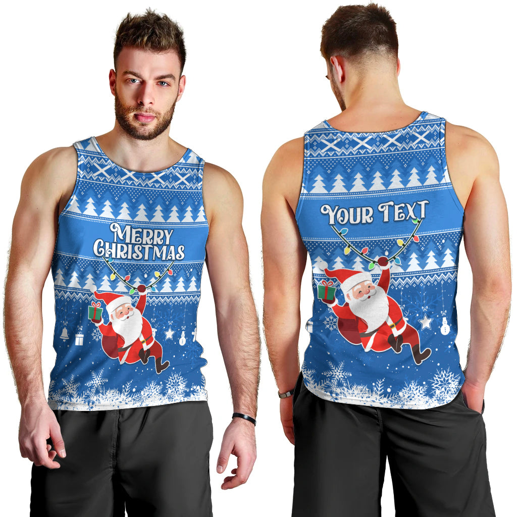 Custom Scotland Christmas Men Tank Top Merry Christmas Santa Claus Gift - Wonder Print Shop