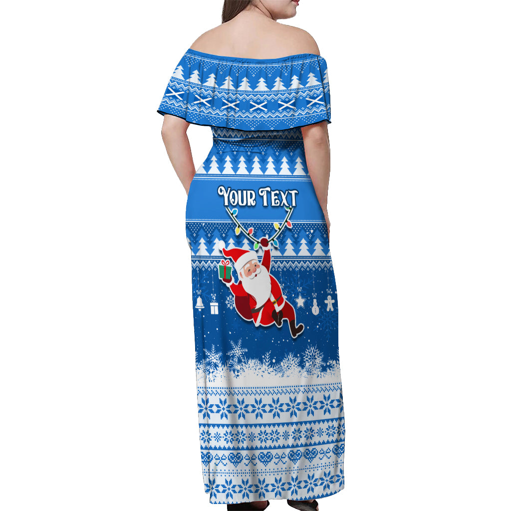 Custom Scotland Christmas Off Shoulder Maxi Dress Merry Christmas Santa Claus Gift - Wonder Print Shop