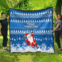 Custom Scotland Christmas Quilt Merry Christmas Santa Claus Gift - Wonder Print Shop