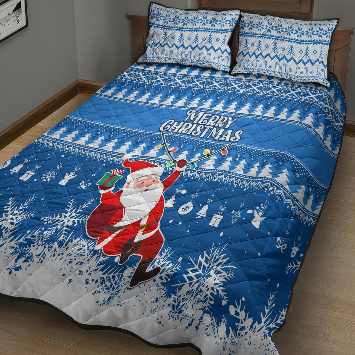 Custom Scotland Christmas Quilt Bed Set Merry Christmas Santa Claus Gift - Wonder Print Shop