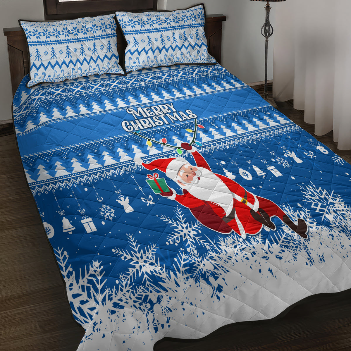 Custom Scotland Christmas Quilt Bed Set Merry Christmas Santa Claus Gift - Wonder Print Shop