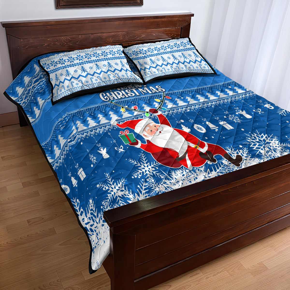 Custom Scotland Christmas Quilt Bed Set Merry Christmas Santa Claus Gift - Wonder Print Shop