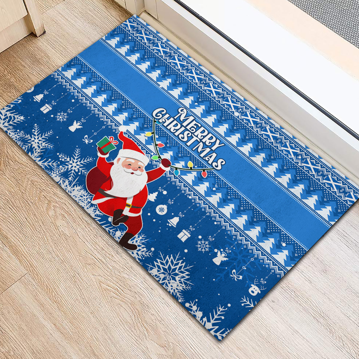 Custom Scotland Christmas Rubber Doormat Merry Christmas Santa Claus Gift - Wonder Print Shop