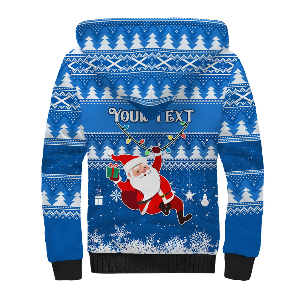 Custom Scotland Christmas Sherpa Hoodie Merry Christmas Santa Claus Gift - Wonder Print Shop