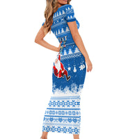 Custom Scotland Christmas Short Sleeve Bodycon Dress Merry Christmas Santa Claus Gift - Wonder Print Shop