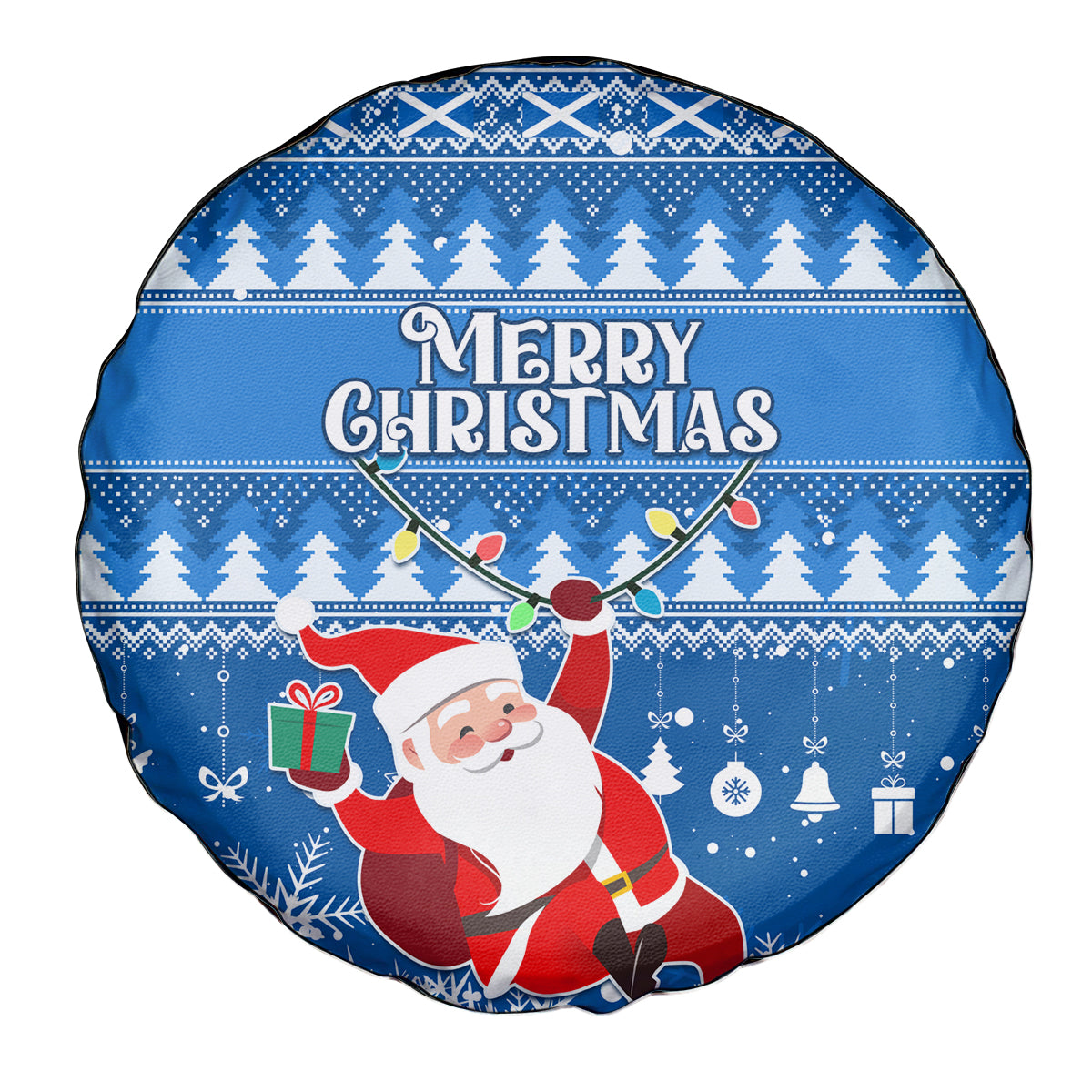 Custom Scotland Christmas Spare Tire Cover Merry Christmas Santa Claus Gift - Wonder Print Shop