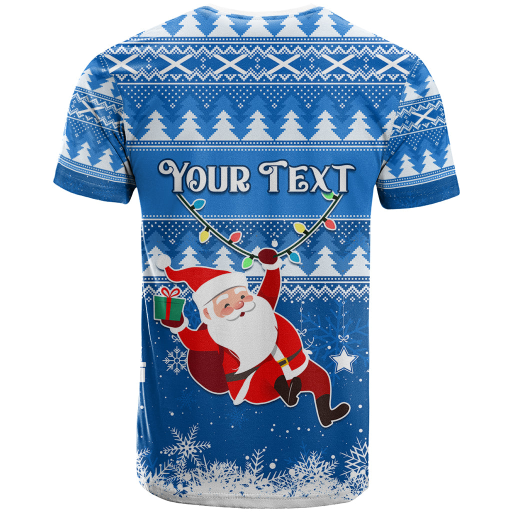 Custom Scotland Christmas T Shirt Merry Christmas Santa Claus Gift - Wonder Print Shop