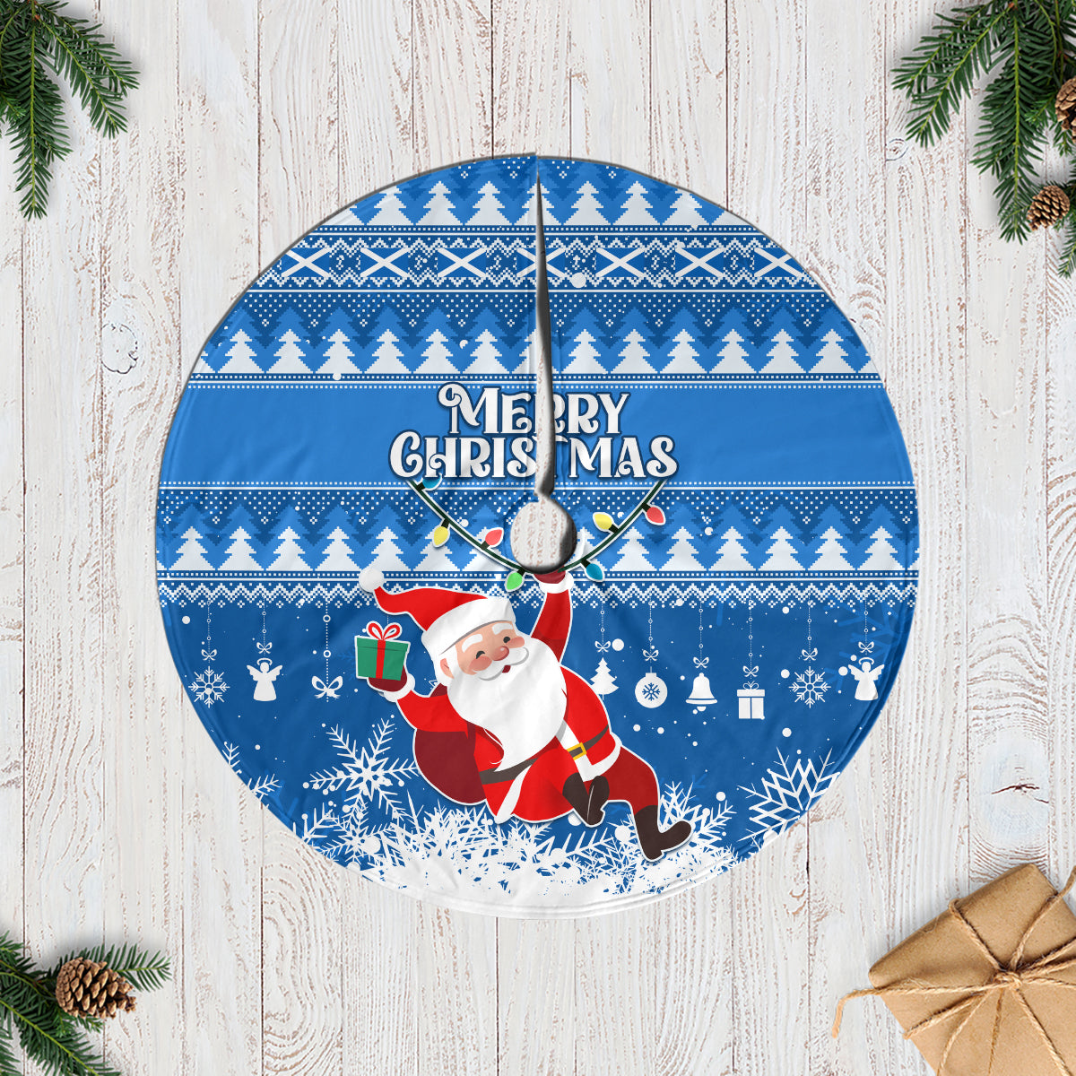 Scotland Christmas Tree Skirt Merry Christmas Santa Claus Gift - Wonder Print Shop