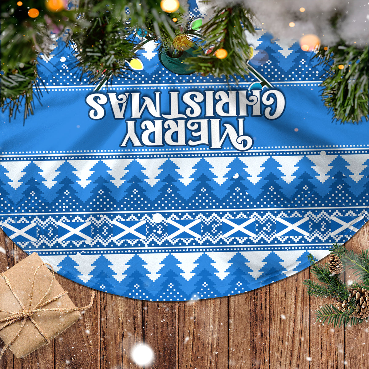 Scotland Christmas Tree Skirt Merry Christmas Santa Claus Gift - Wonder Print Shop