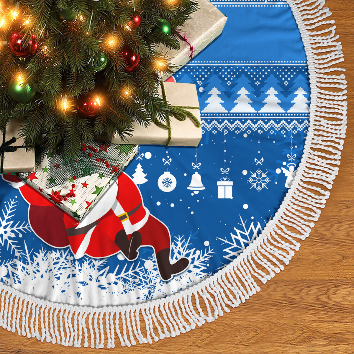 Scotland Christmas Tree Skirt Merry Christmas Santa Claus Gift - Wonder Print Shop