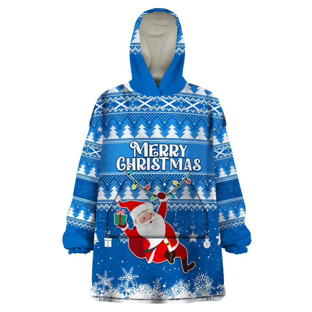 Custom Scotland Christmas Wearable Blanket Hoodie Merry Christmas Santa Claus Gift - Wonder Print Shop