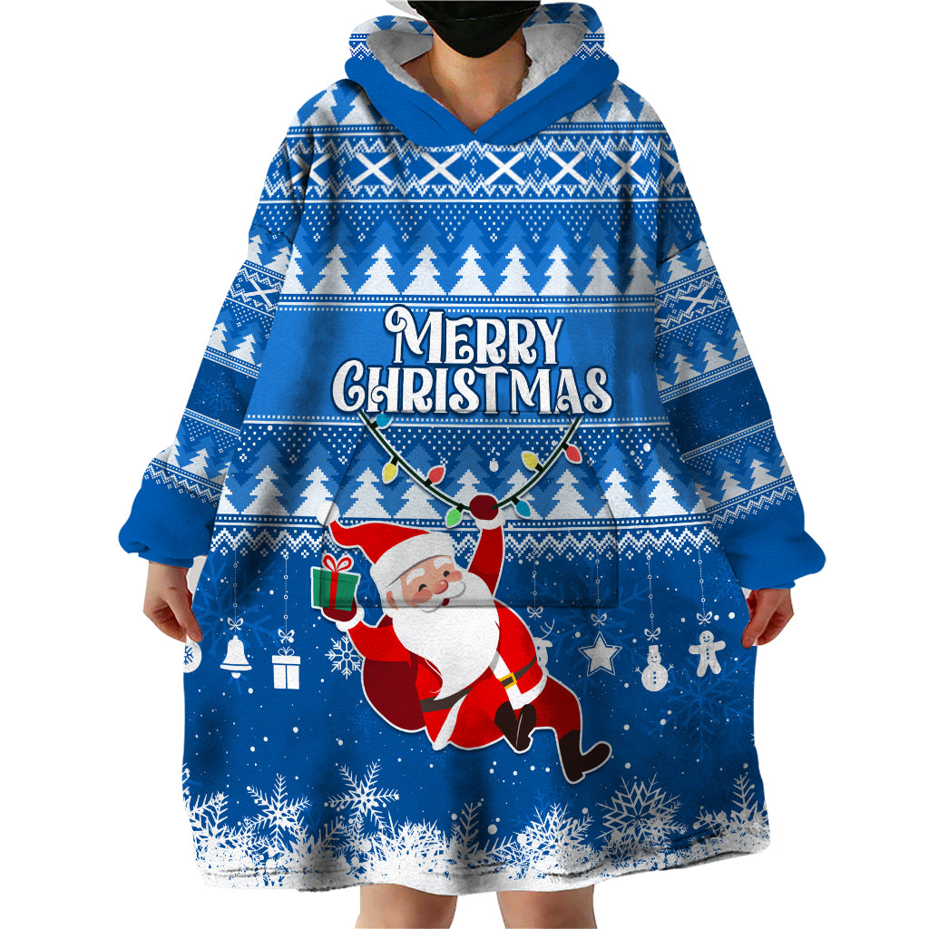 Custom Scotland Christmas Wearable Blanket Hoodie Merry Christmas Santa Claus Gift - Wonder Print Shop
