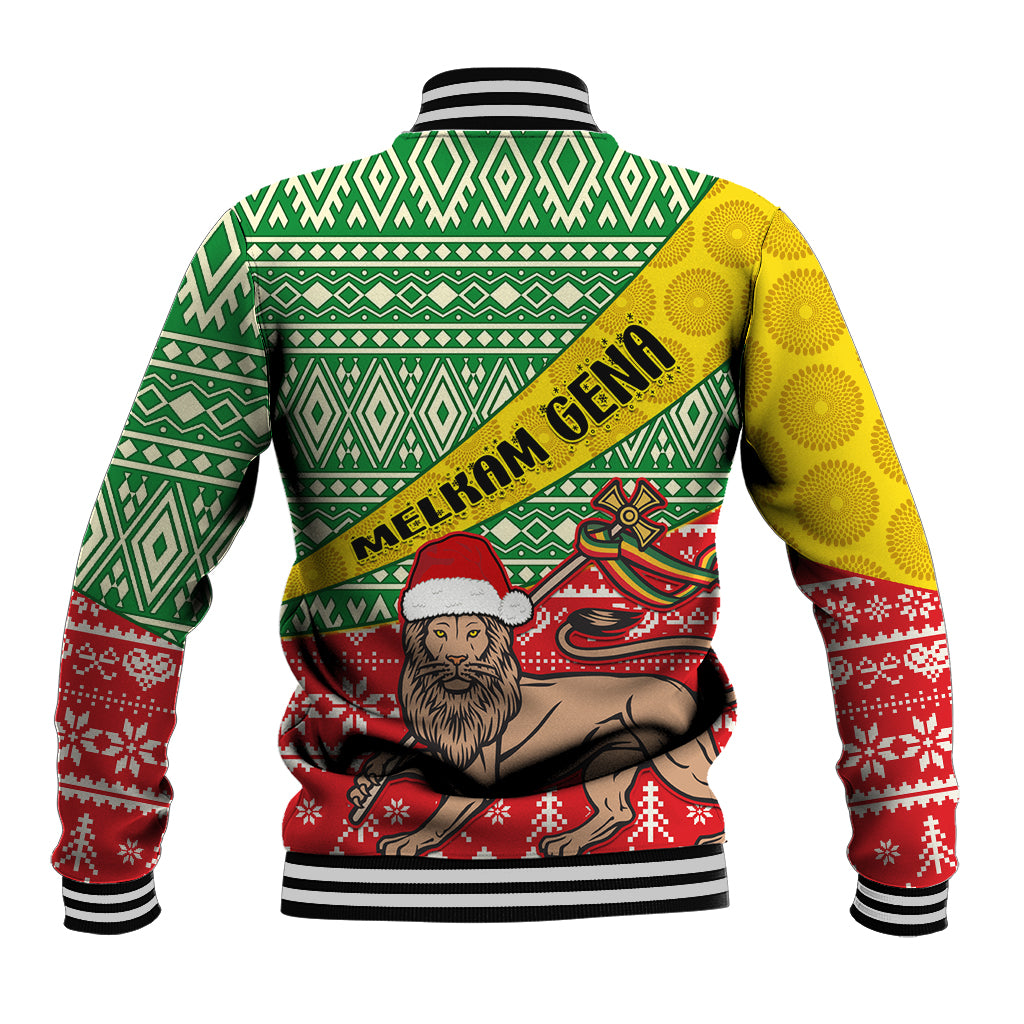 Ethiopia Christmas Baseball Jacket Melkam Gena African Pattern - Wonder Print Shop