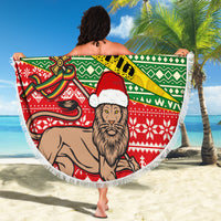 Ethiopia Christmas Beach Blanket Melkam Gena African Pattern - Wonder Print Shop