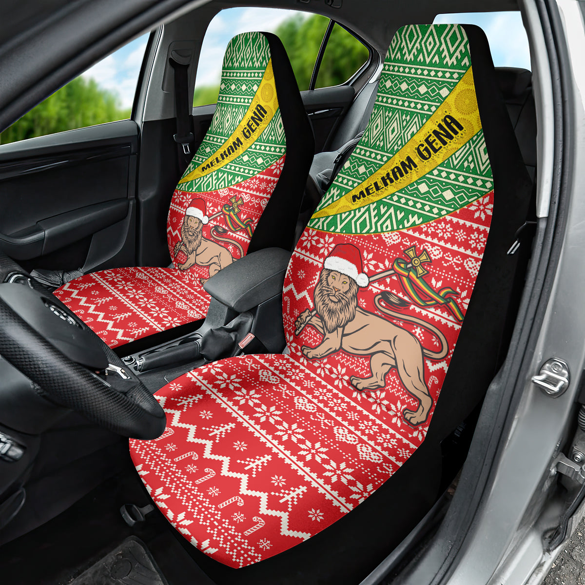 Ethiopia Christmas Car Seat Cover Melkam Gena African Pattern - Wonder Print Shop