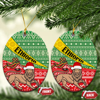 Ethiopia Christmas Ceramic Ornament Melkam Gena African Pattern - Wonder Print Shop
