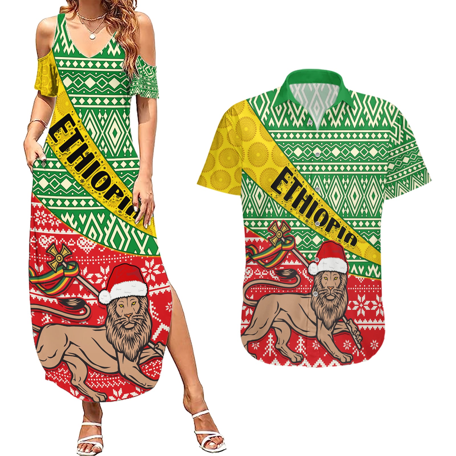 ethiopia-christmas-couples-matching-summer-maxi-dress-and-hawaiian-shirt-melkam-gena-african-pattern