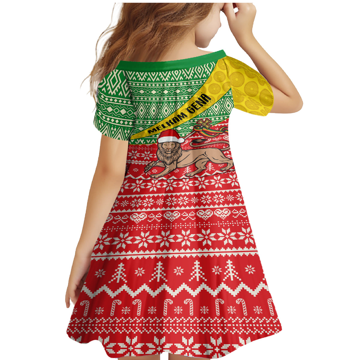 Ethiopia Christmas Family Matching Mermaid Dress and Hawaiian Shirt Melkam Gena African Pattern - Wonder Print Shop