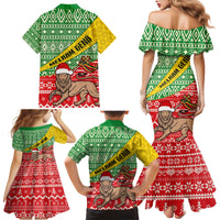 Ethiopia Christmas Family Matching Mermaid Dress and Hawaiian Shirt Melkam Gena African Pattern - Wonder Print Shop