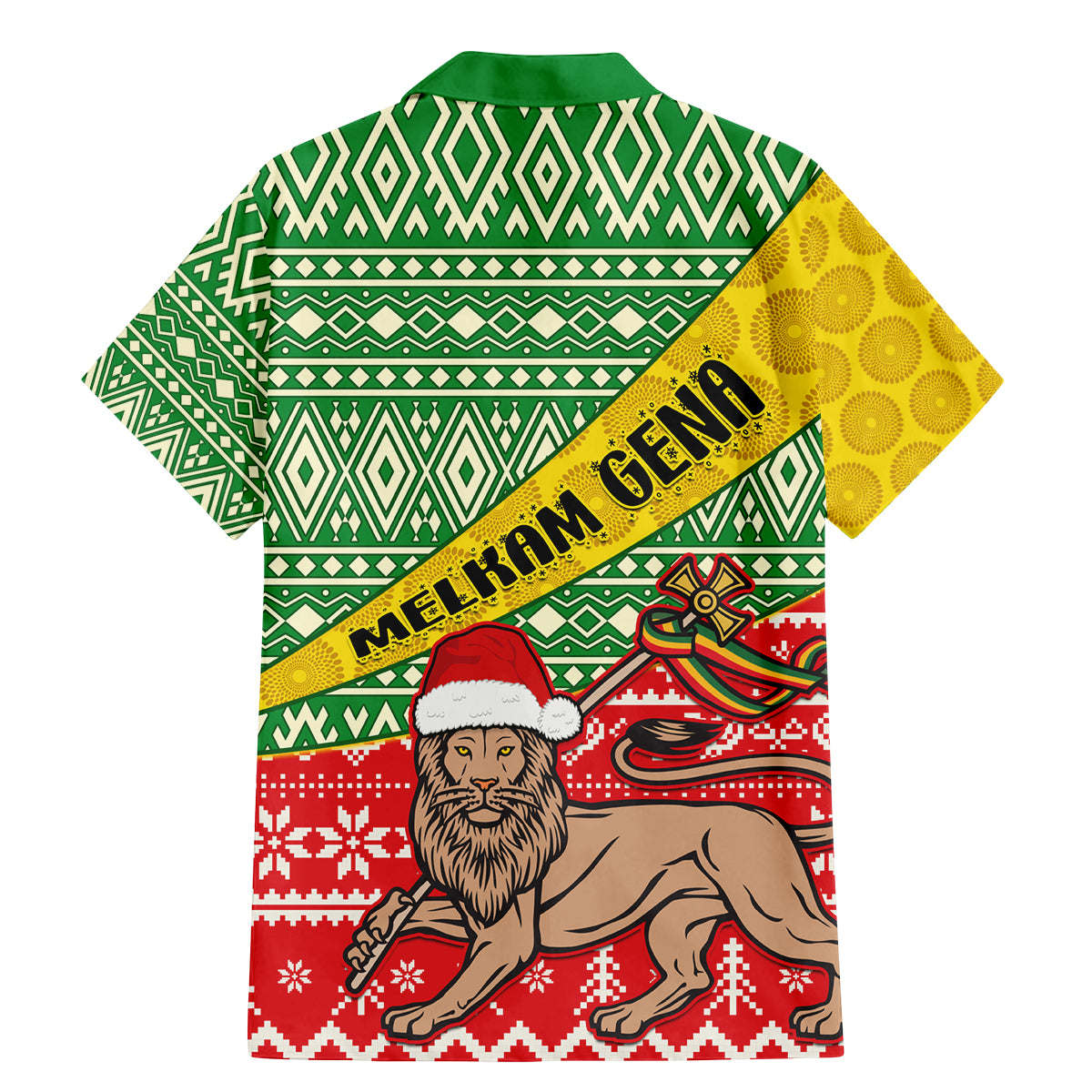 Ethiopia Christmas Family Matching Mermaid Dress and Hawaiian Shirt Melkam Gena African Pattern - Wonder Print Shop