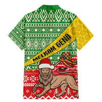 Ethiopia Christmas Family Matching Mermaid Dress and Hawaiian Shirt Melkam Gena African Pattern - Wonder Print Shop