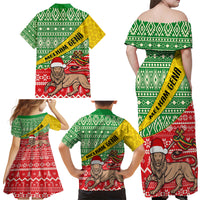 Ethiopia Christmas Family Matching Off Shoulder Maxi Dress and Hawaiian Shirt Melkam Gena African Pattern - Wonder Print Shop