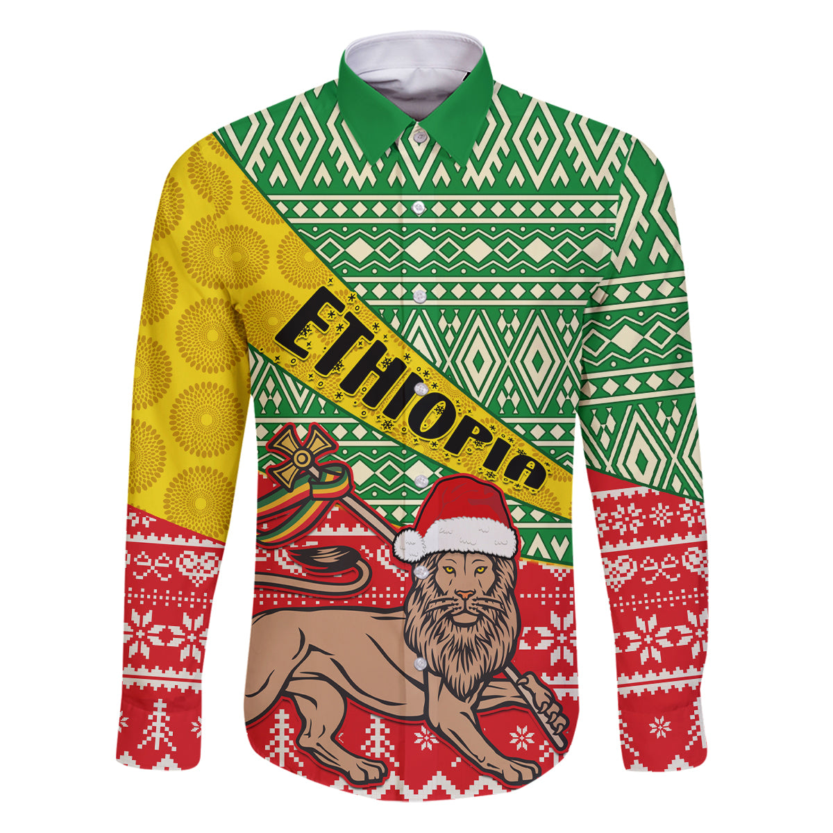 Ethiopia Christmas Family Matching Puletasi Dress and Hawaiian Shirt Melkam Gena African Pattern - Wonder Print Shop