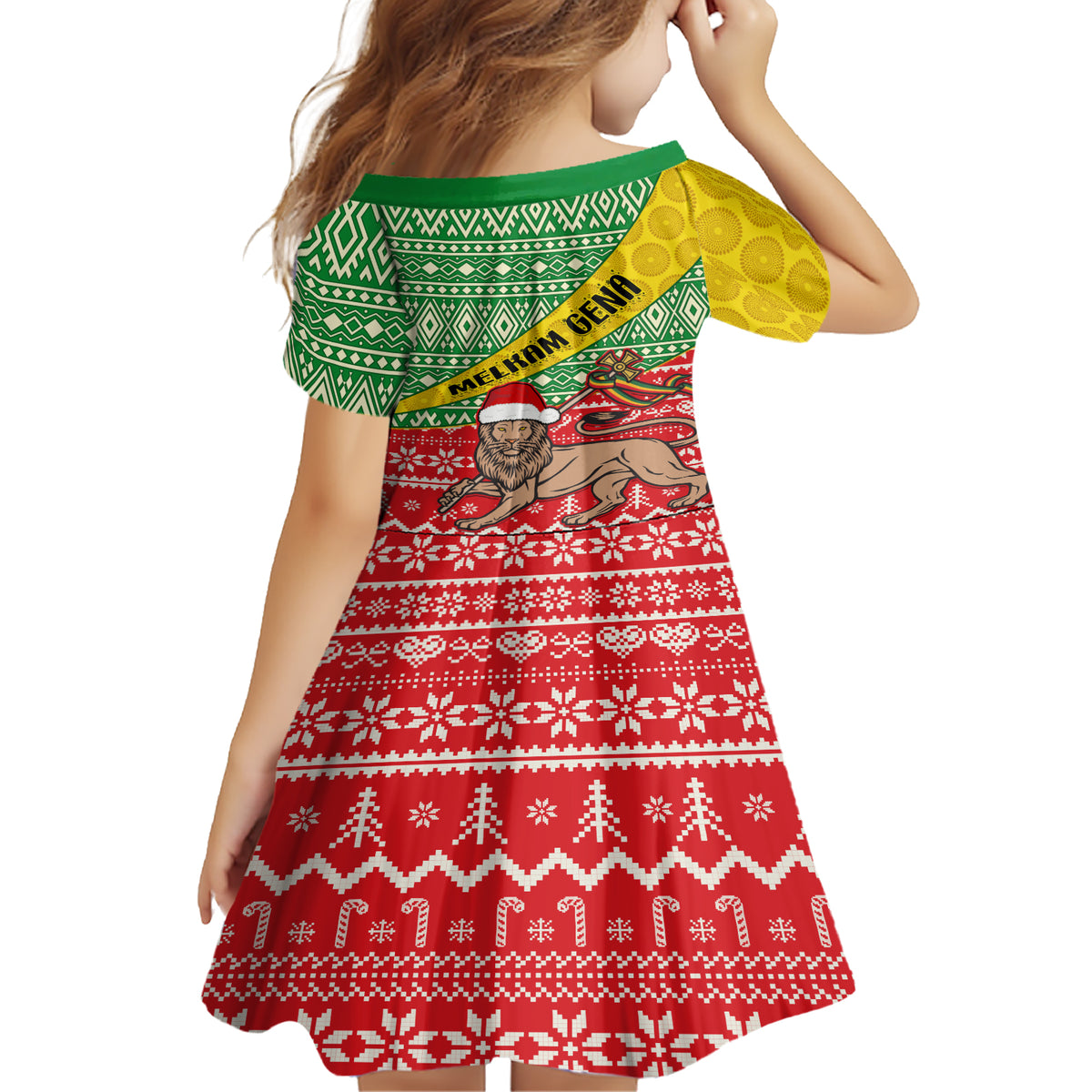 Ethiopia Christmas Family Matching Short Sleeve Bodycon Dress and Hawaiian Shirt Melkam Gena African Pattern - Wonder Print Shop