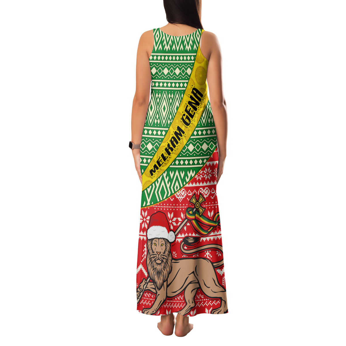 Ethiopia Christmas Family Matching Tank Maxi Dress and Hawaiian Shirt Melkam Gena African Pattern - Wonder Print Shop